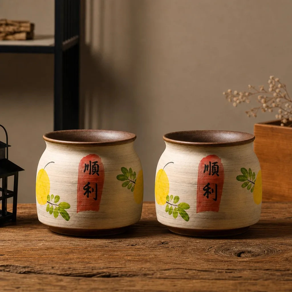 2/4/5-Pack 5.5 Inch Vintage Ceramic Flower Pots with Drain Hole, Suitable for Indoor and Outdoor Planting Of Succulents, Orchids, Flowers and Greenery