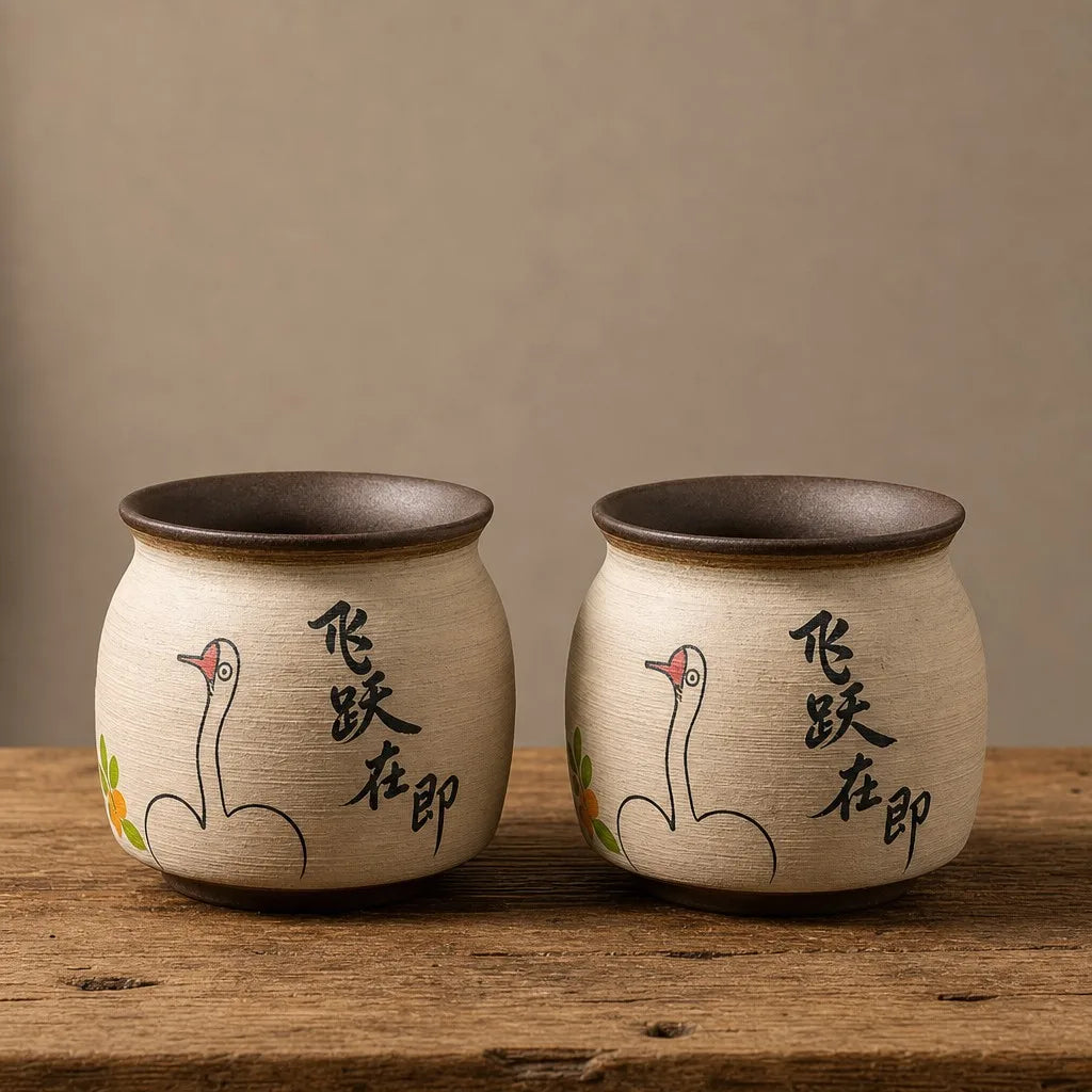 2/4/5-Pack 5.5 Inch Vintage Ceramic Flower Pots with Drain Hole, Suitable for Indoor and Outdoor Planting Of Succulents, Orchids, Flowers and Greenery