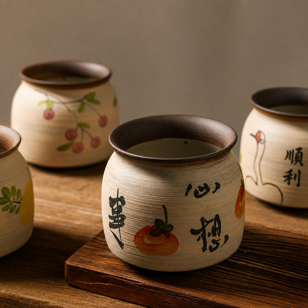 Vintage Ceramic Pots Group - Dreams Come True and Prosperity